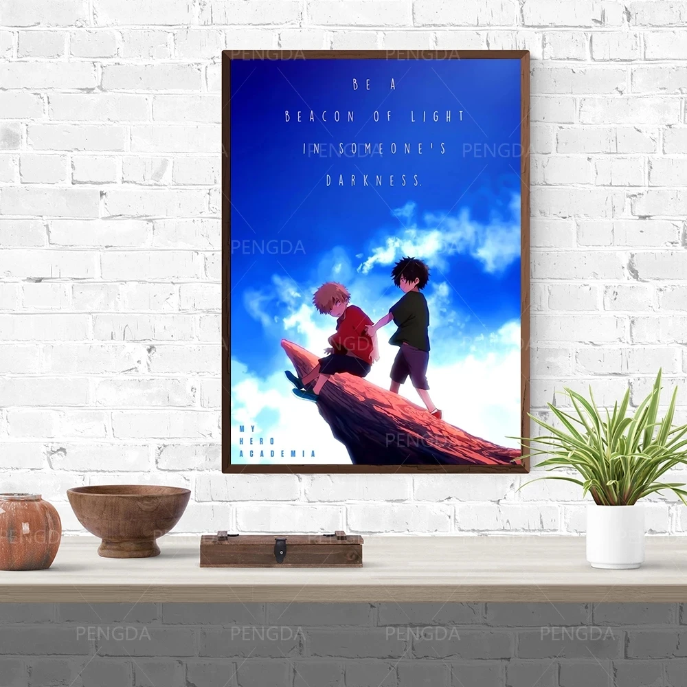 

Paintings Wall Art Canvas Blue Sky Japan Anime Modular Picture HD Print Cute Two Boy Posters No Frame For Living Room Home Decor