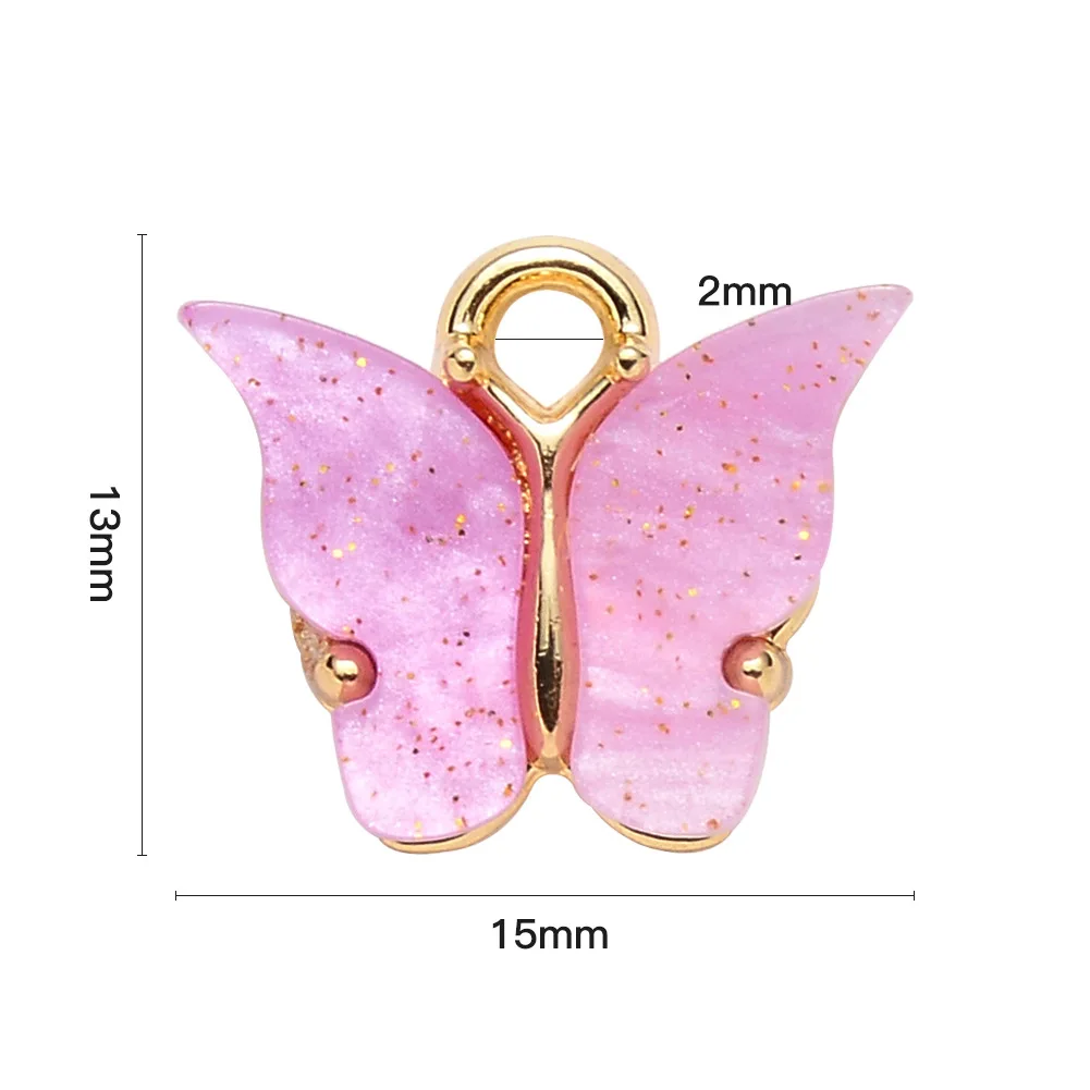 

10PC DIY Alloy Reisn Butterfly Pendants Necklace Bracelet Pendant Fashion Jewelry Accessories Female Jewelry Handmake Material
