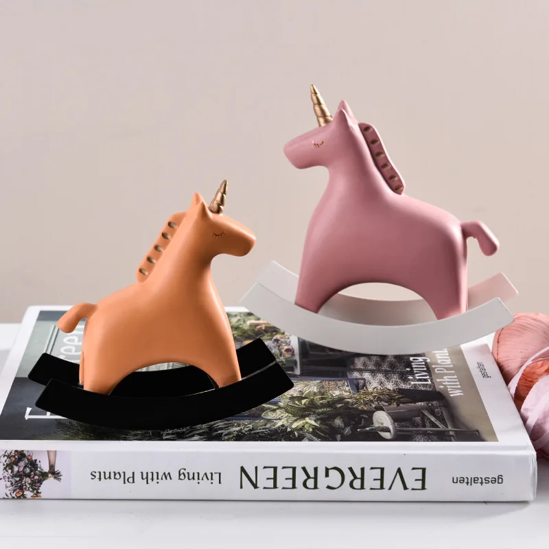 Скандинавская смола лошадь качалка орнамент простое сердце для девочек