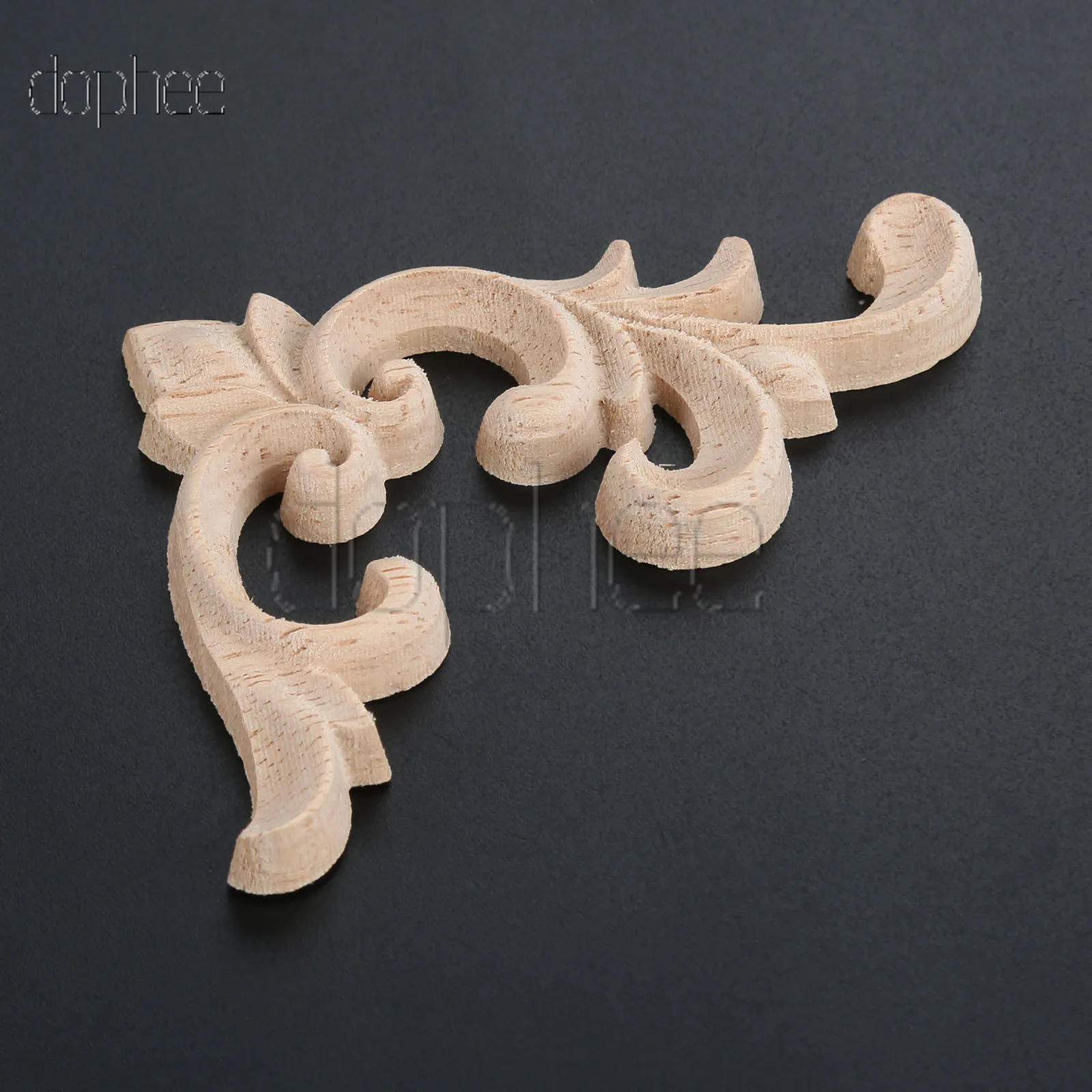 dophee 2/4pcs 7.5*6cm Unique Natural Floral Wood Carved Figurines Crafts Corner Appliques Frame Wall Door Woodcarving Decorative | Дом и сад