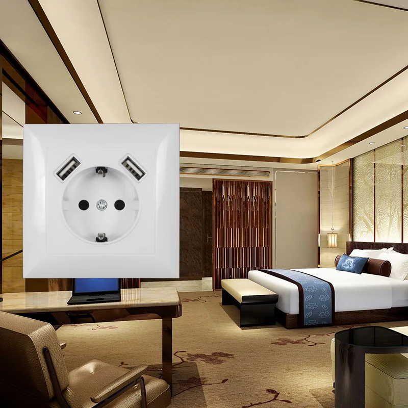 New Wall USB Socket 5V2A EU Standard Power Outlet With Dual Home Usb Plug Charger V8-2 | Обустройство дома