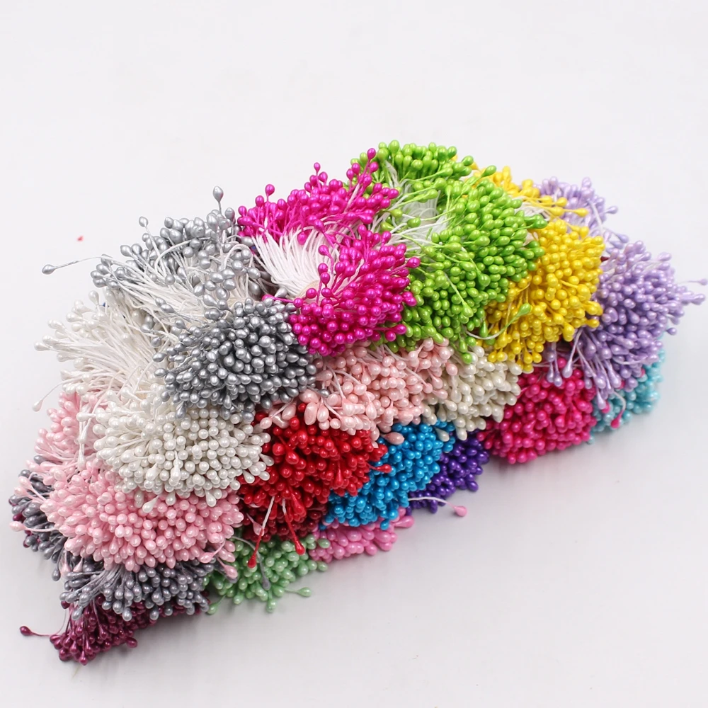 300 шт./лот искусственные цветы с двойными головками перламутровые ремесленные