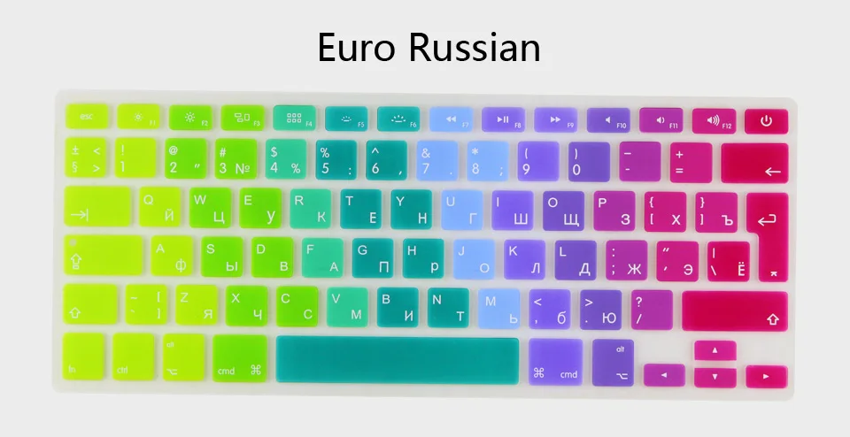 Силиконовая в цветах радуги крышка клавиатуры для Apple macbook Air 13 защитные наклейки