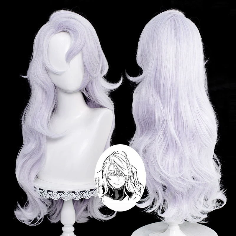 

Unisex 70cm Long Silver Purple Heat Resistant Synthetic Hair Anime Wigs + Wig Cap Female Gojo Satoru Cosplay Wig Jujutsu Kaisen