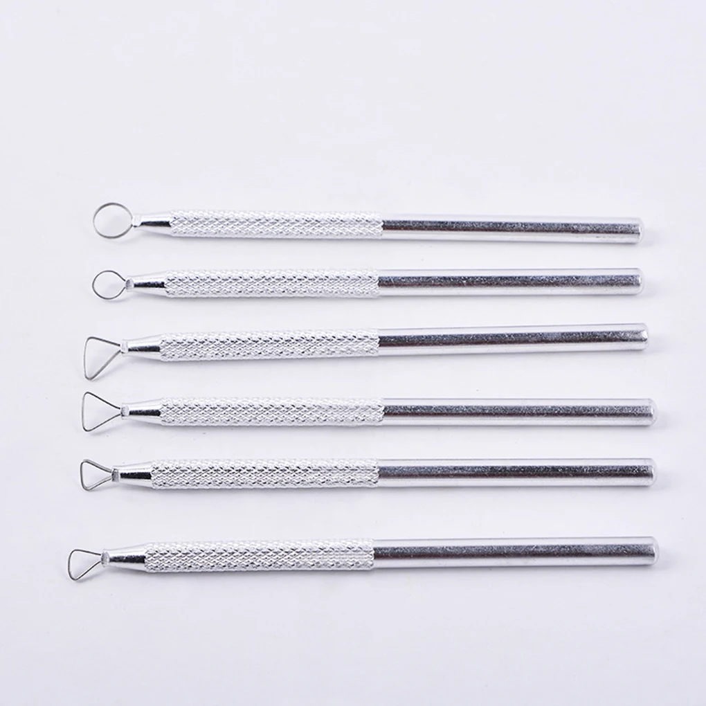 

6pcs Aluminum Pottery Modeling Scraper Sculpture Carving Cutter Metal Handle Ceramic Clay Tool
