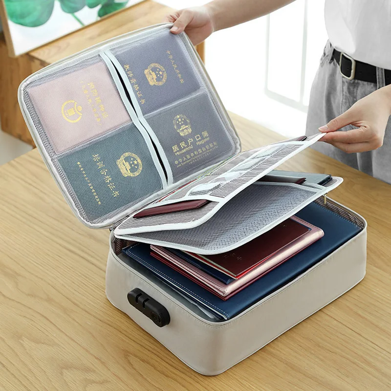 Multifunctional Document Storage Bag Men's Women's Briefcase Id Package Passport Handbags Office Business Pouch Accessories Item