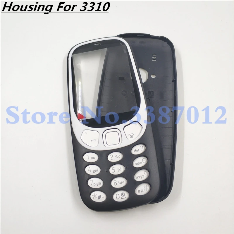 

Original For Nokia 3310 Full Housing Door Face Frame + Battery Back Cover + Keypad + Logo