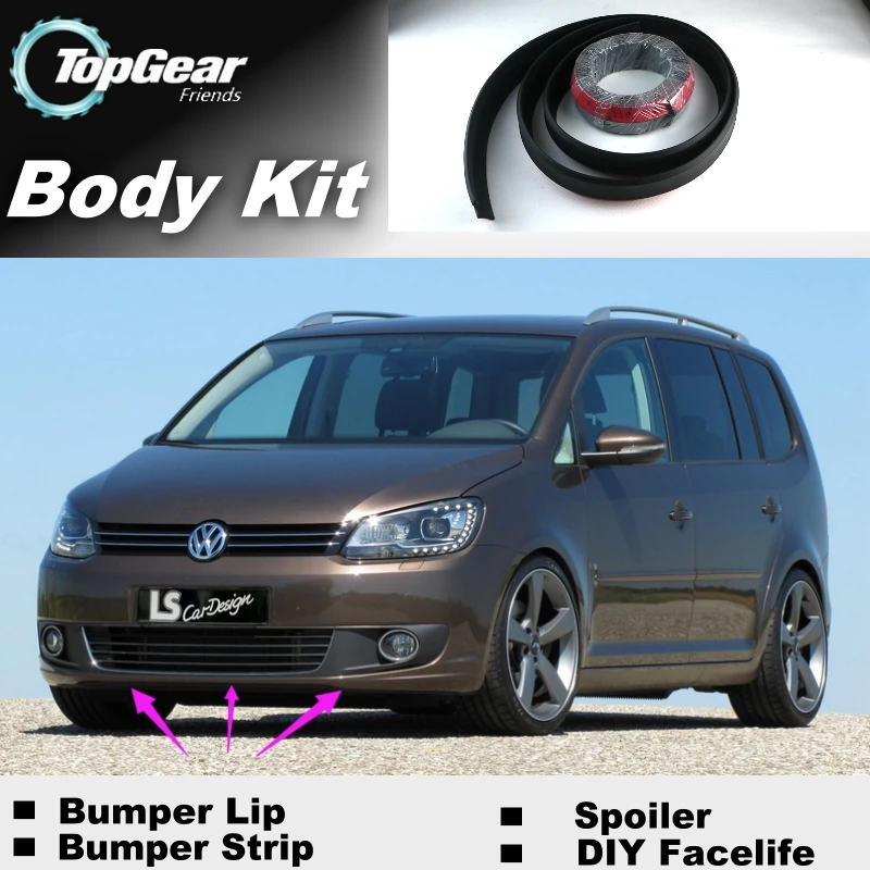 Дефлектор губ бампера для Volkswagen VW Sharan передняя юбка спойлера ДЛЯ TopGear Friends
