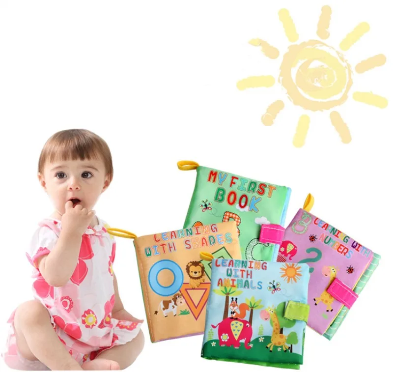 4 стиль от 0 до 36 месяцев Детские игрушки книжки из мягкой ткани звук шелеста - Фото №1