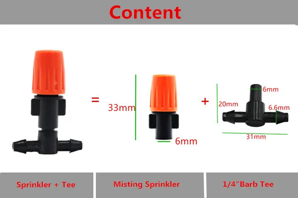 Быстрая доставка 50 шт. регулируемая Распылительная насадка с 1/4 &quotколючей