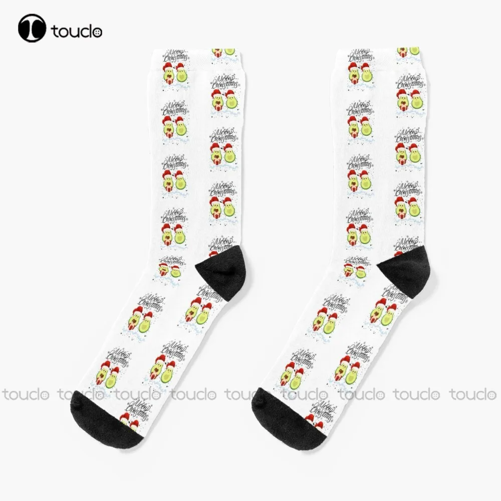 

Vegan Merry Xmas Socks Blue Socks Personalized Custom Unisex Adult Teen Youth Socks 360° Digital Print Fashion New Women Men