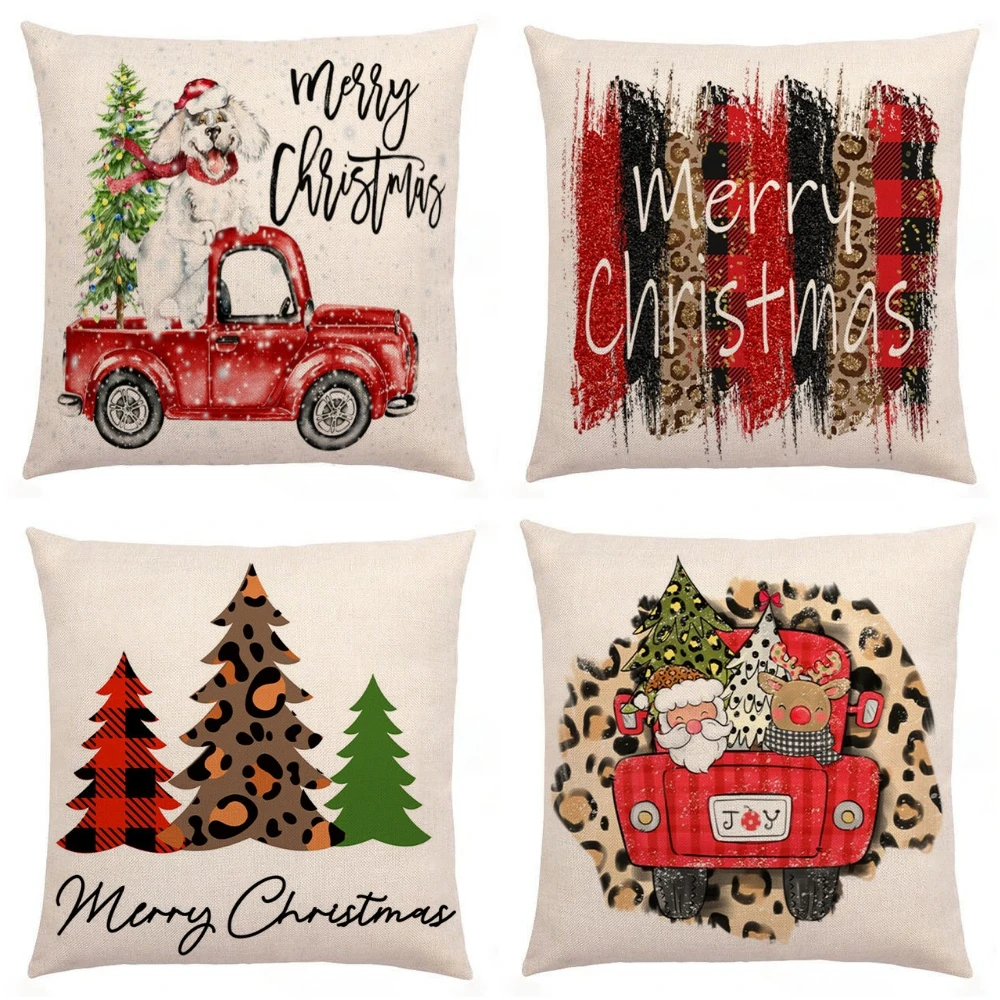 Рождественская наволочка с Санта-Клаусом и оленем рождественские украшения для