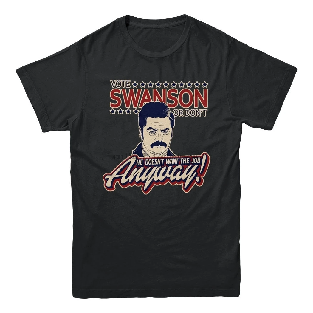 Футболка с надписью Vote Ron Swanson Or Don't выборов работа Ника предложман забавная