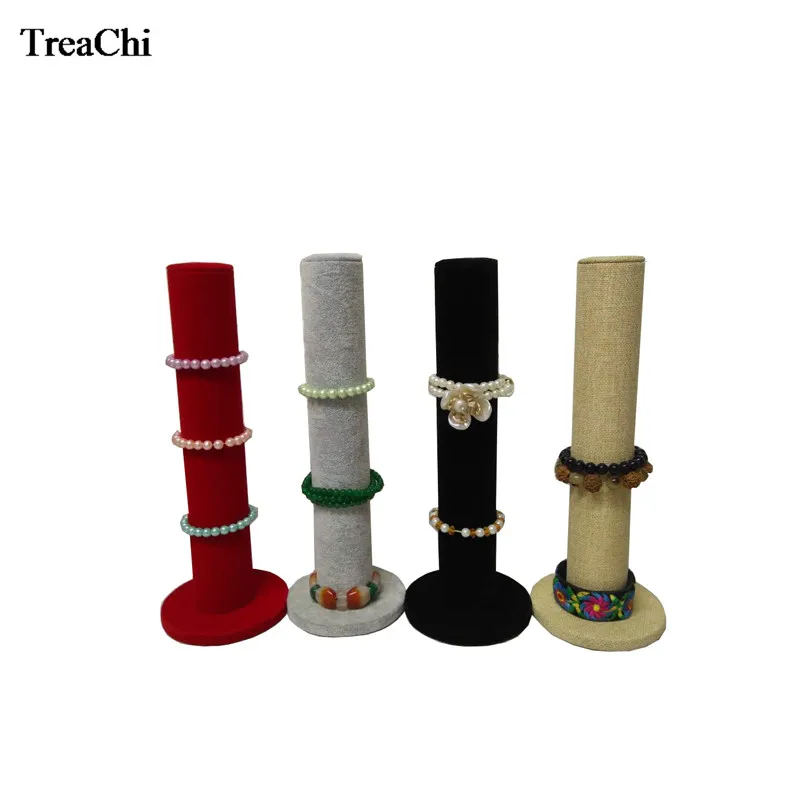 

Portable Velvet Bracelet Hair Accessory Storage Rack Vertical Bangle Watch Chain Jewelry Organizer Holder Bar Column Stand