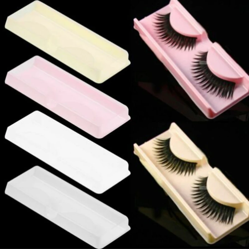 

10PCS False Eyelash Storage Packing Box Eyelashes Box Holder Empty Clear Lash Case Reuseable Plastic Lash Storage Eye Lash Tray