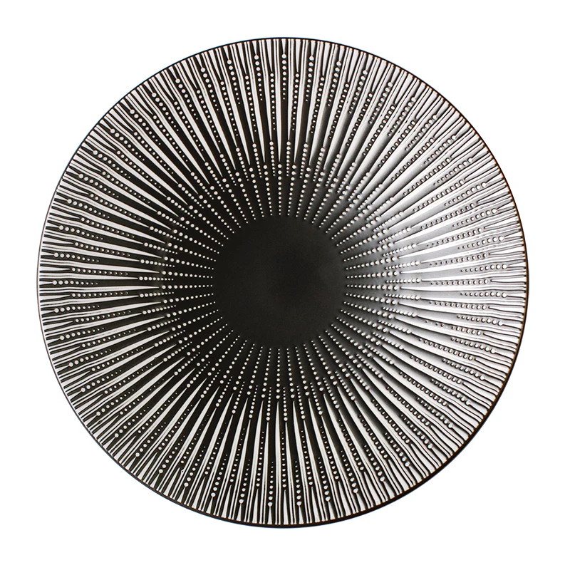 

European Style Tableware Geometry Tableware Ceramic Straw Hat Dinner Plate Dish Porcelain Dessert Plate Dinnerware Cake Plate