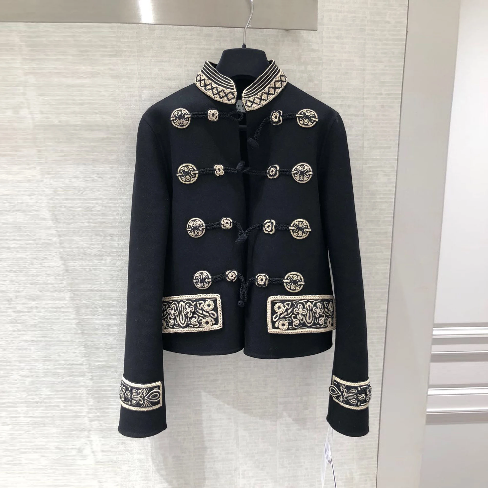 Осенне зимняя короткая куртка женская мода 2019 двубортное пальто с длинными