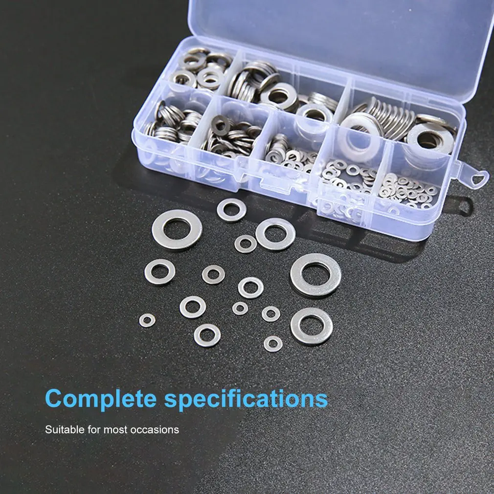 360 шт плоская шайба прокладка из нержавеющей стали Набор Шайб простая M2 M2.5 M3 M4 M5 M6