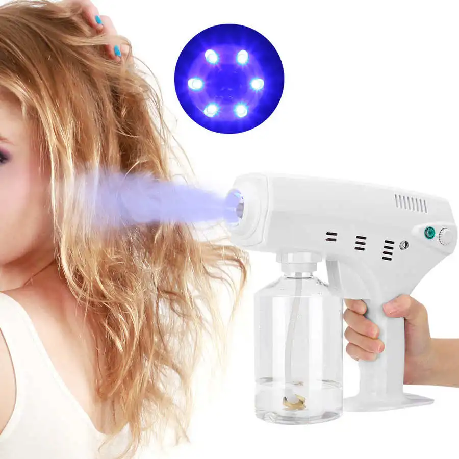

600ml Nano Sprayer Wireless Rechargeable Blue Light Hair Cleaning Sprayer Detachable Designs Dual-use Hair Treatment Remove Oil