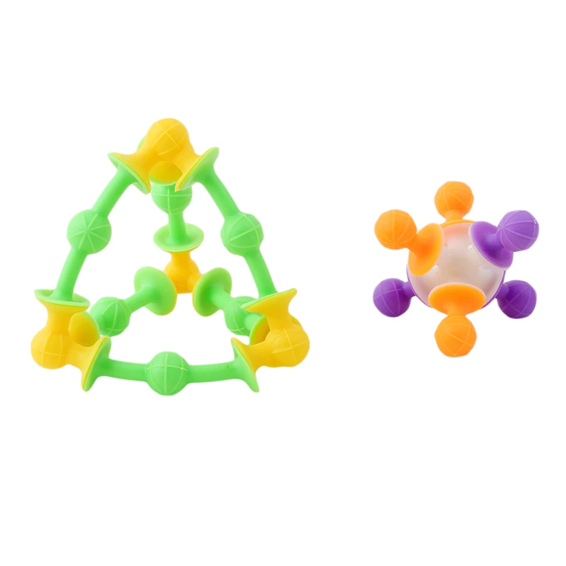 

Blocks Toy DIY Silicone Building Blocks Assembled Sucker Suction Cup Funny Construction Toys Children Educational Toys LA601817