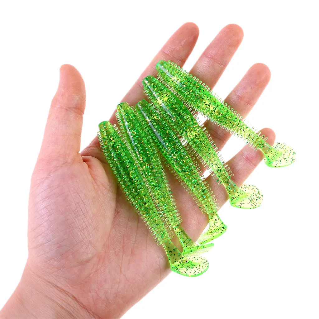 5 шт. кудрявые однохвостые мягкие рыболовные приманки полихроматические