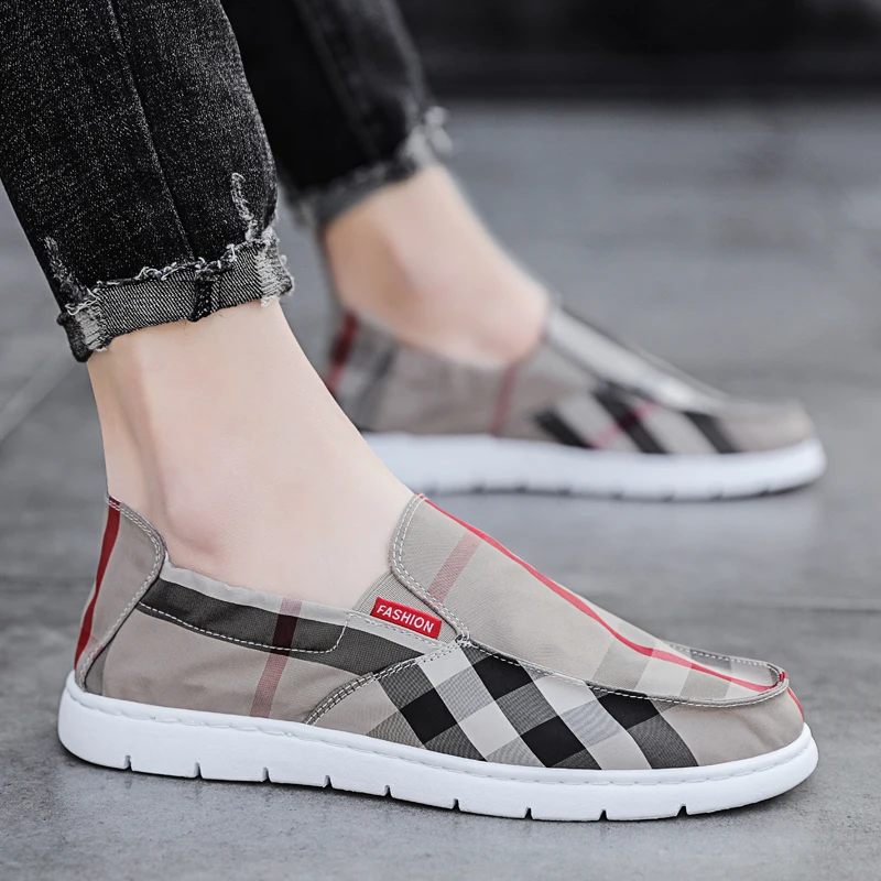 

Explosion Models One Pedal Lazy Shoes 's Low-top Shoes Canvas Shoes British Style Summer Breathable and Comfortable Men Slip-on