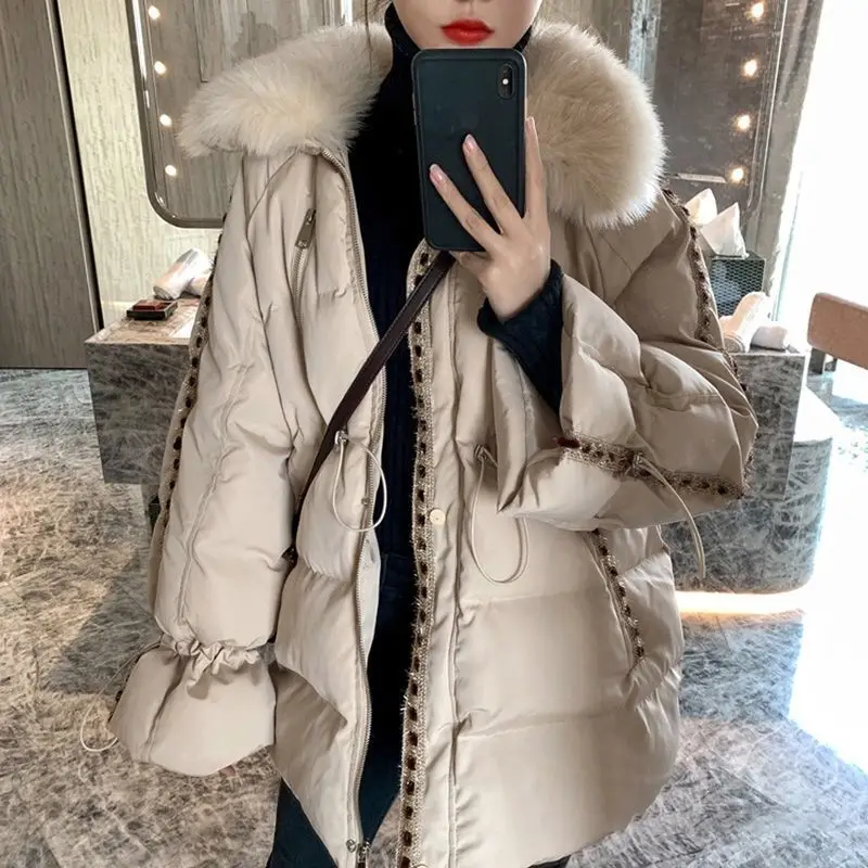 

Winter Girls Cotton Jacket Plus size Autumn clothes girl thick cotton coat warm girl Fur collar coat r6577