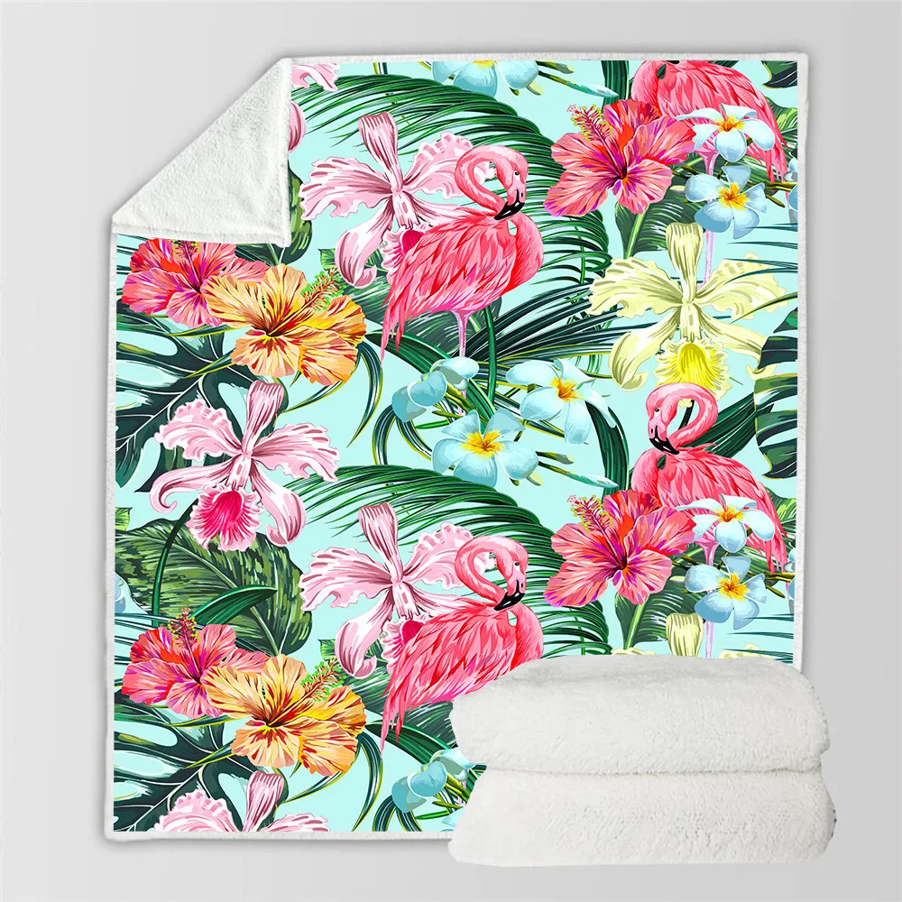 Фламинго попугай серии пледы одеяло 3D печатных плюш для дивана кровать бархат