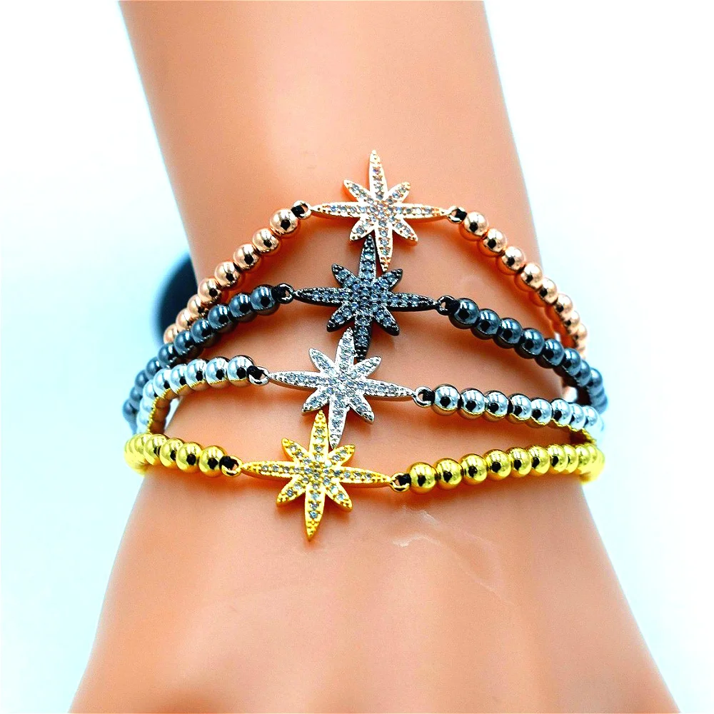 Очаровательные браслеты со звездами для мужчин и женщин 24K позолоченные микро