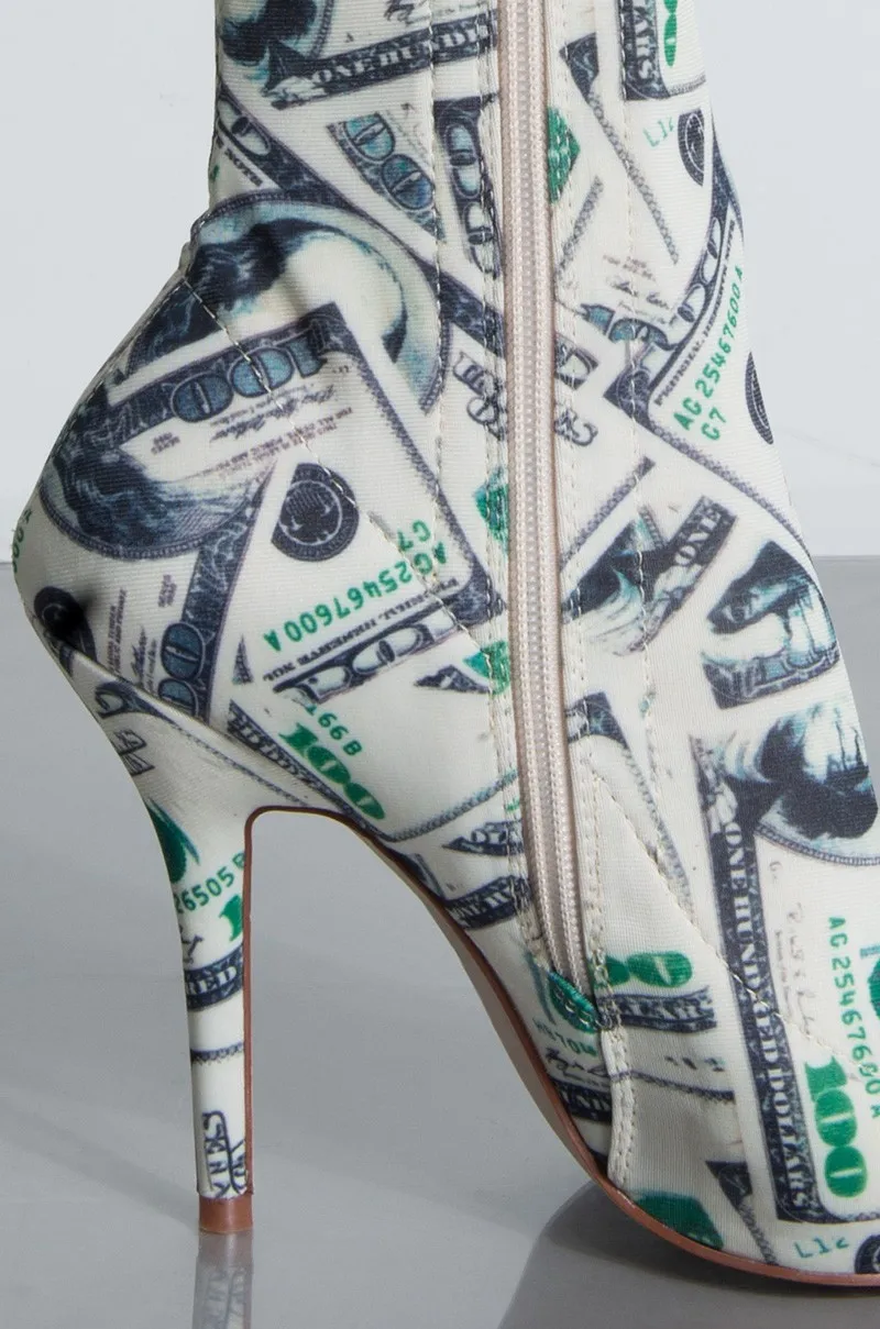 2019 г. Новые высокие сапоги до бедра с сумкой в виде денег женские ботфорты