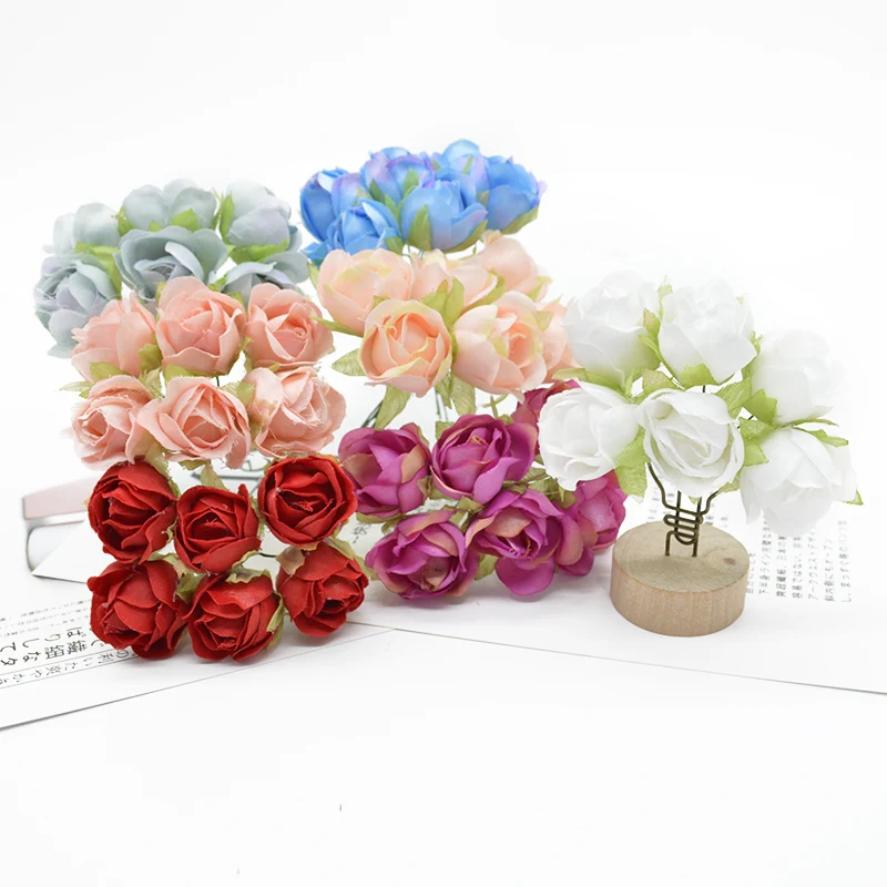 6 шт. шелковые Чайные розы вазы для домашнего декора товары свадебного торжества