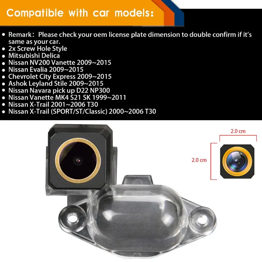 Камера заднего вида HD 1280x720P с золотым задним ходом для Nissan Navara pick up D22 NP300 NV 200 Vanette