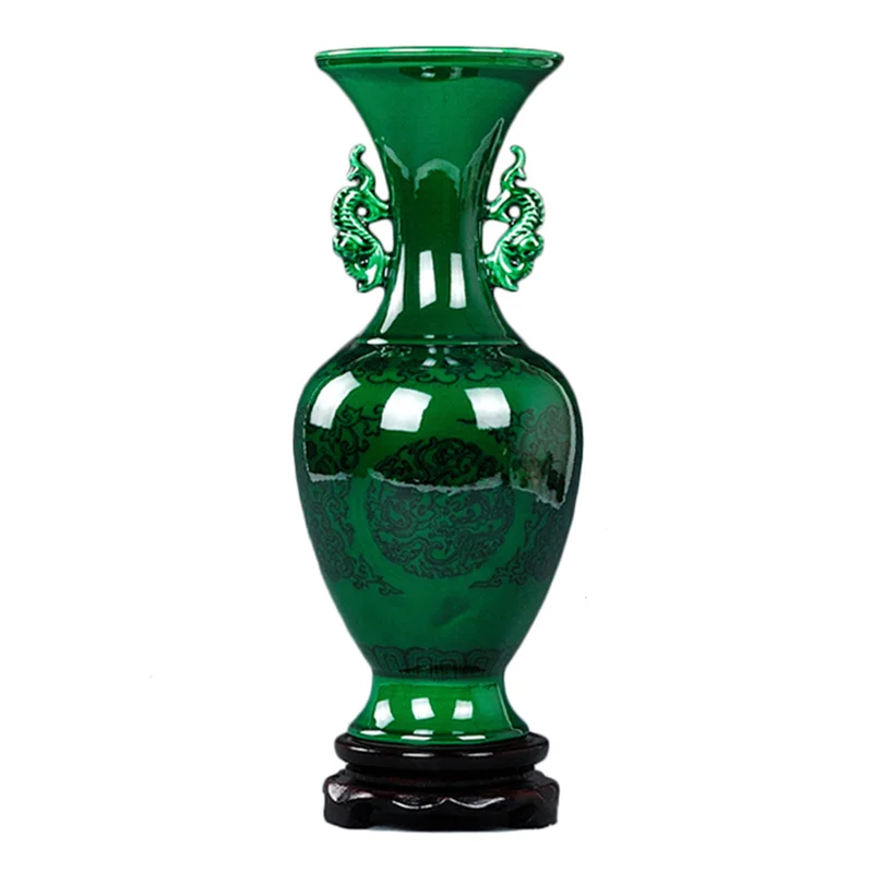 Керамическая зеленая глазурованная домашняя ваза Jingdezhen декоративные