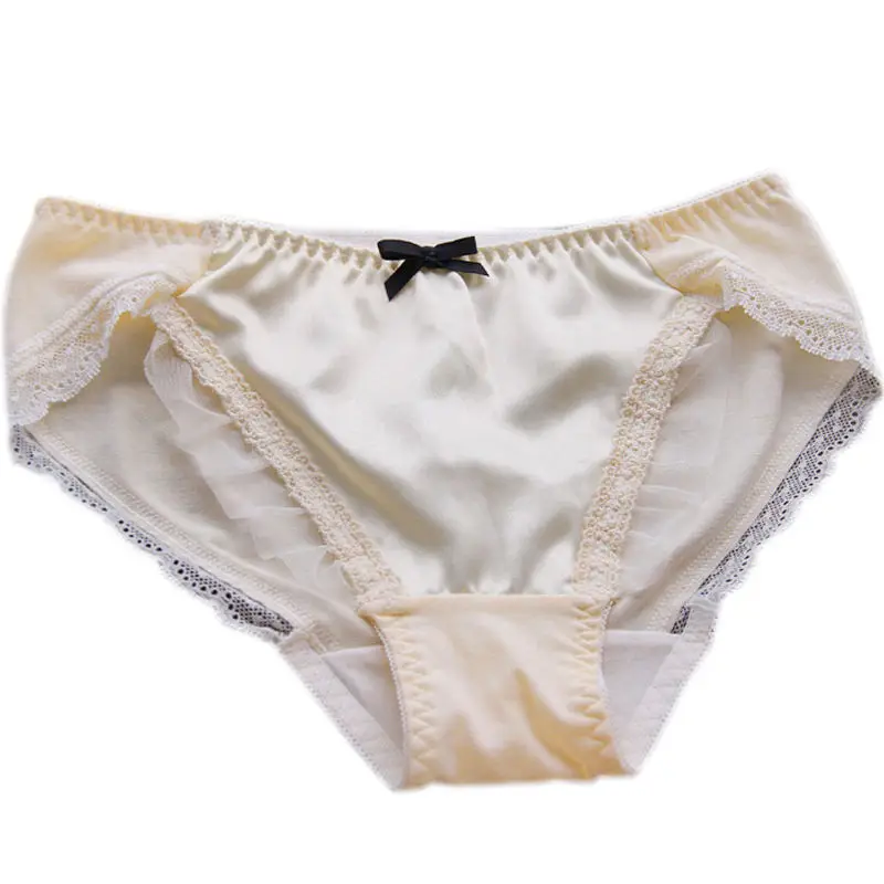 

Summer New Girls Women Cute Lolita Kawaii Panties Japan Fashion Lace Bow Underwear Sexy Satin Brief AD0544