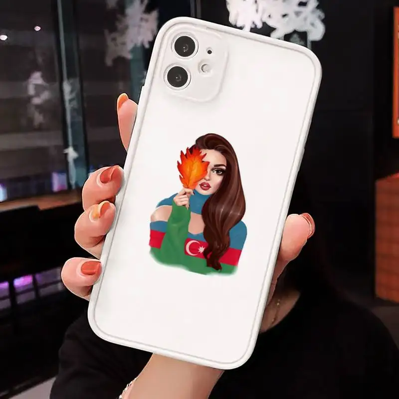 

Azerbaijan buta flag fashion girl Phone Case matte transparent For iphone 7 8 11 12 plus mini x xs xr pro max cover