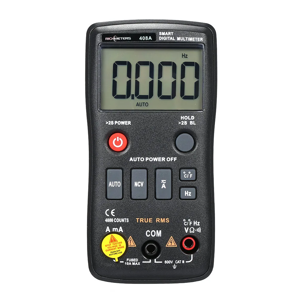 

Digital Multimeter 8000 Counts True-RMS Auto Ranging AC/DC Voltage Temperature Measuring Meter Light Backlight Large Screen