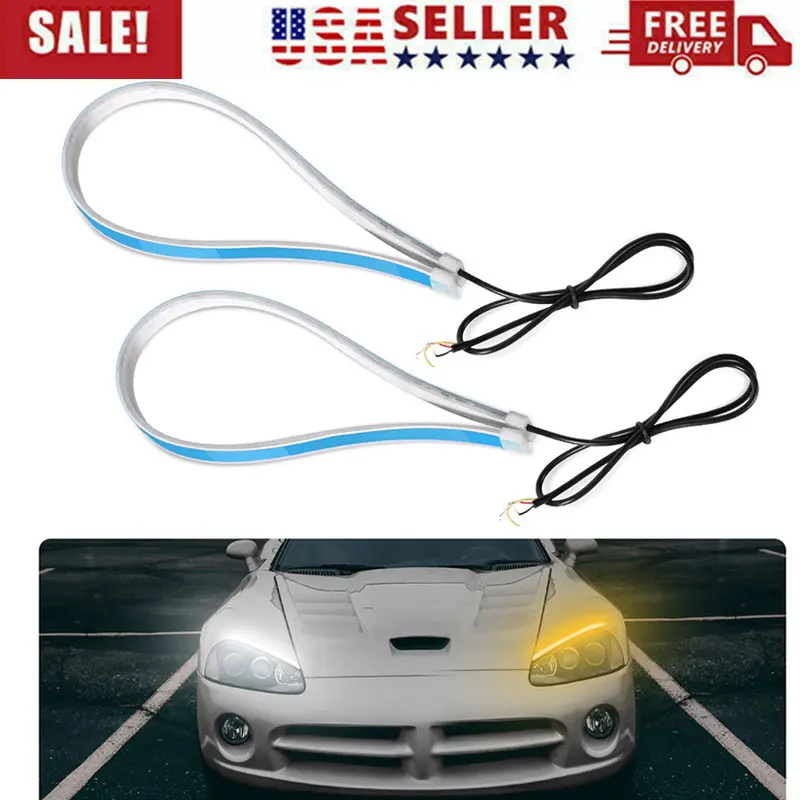 60 см ультратонкая Легкая установка Автомобильная Мягкая трубка Светодиодная