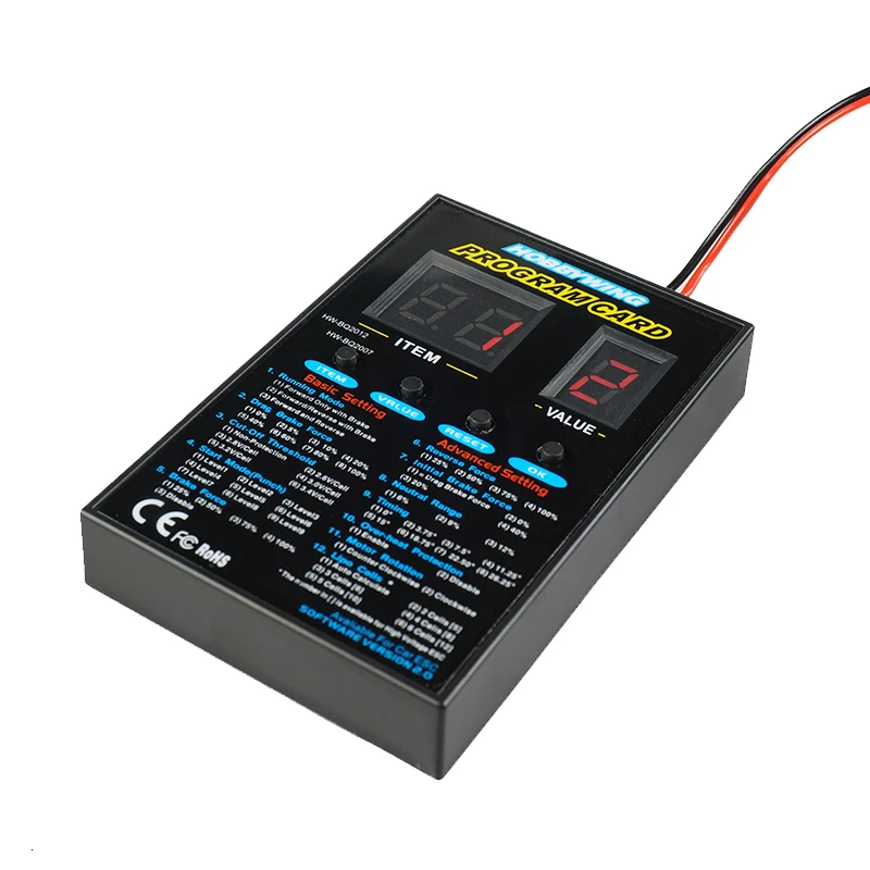 Автомобильная карта Hobbywing RC светодиодный программный ящик 2C 86020010 для XERUN и EZRUN