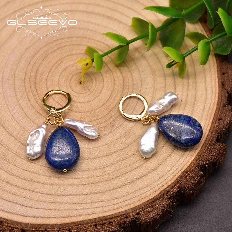 Серьги подвески GLSEEVO в виде свежей воды для женщин и девушек серьги с натуральным