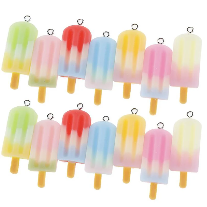 

10Pcs Colorful Ice Cream Charms Resin Mini Simulated Food Pendant For Women Jewelry Making Accessories DIY Earings Decoration