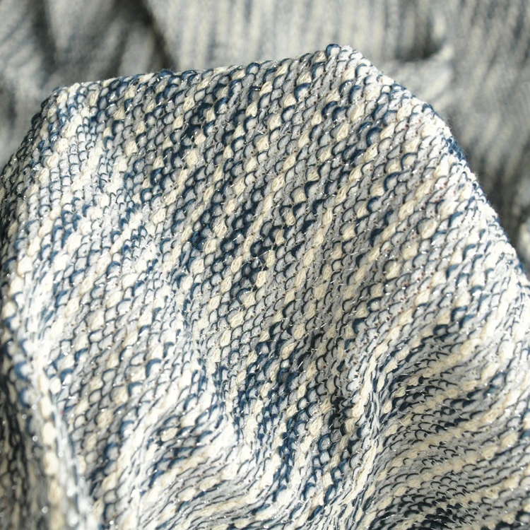 Бесплатная доставка полоса с сияющей линией сплетенная твидовая ткань 160 см