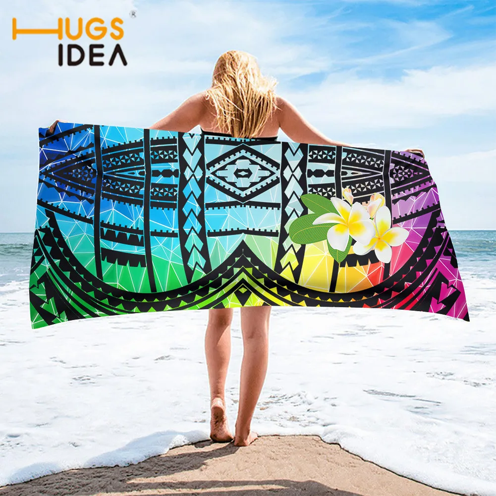 

HUGSIDEA Polyneisan трабальное полотенце с узором и принтом Плюмерия абсорбирующее устойчивое к выцветанию одеяло летнее пляжное полотенце