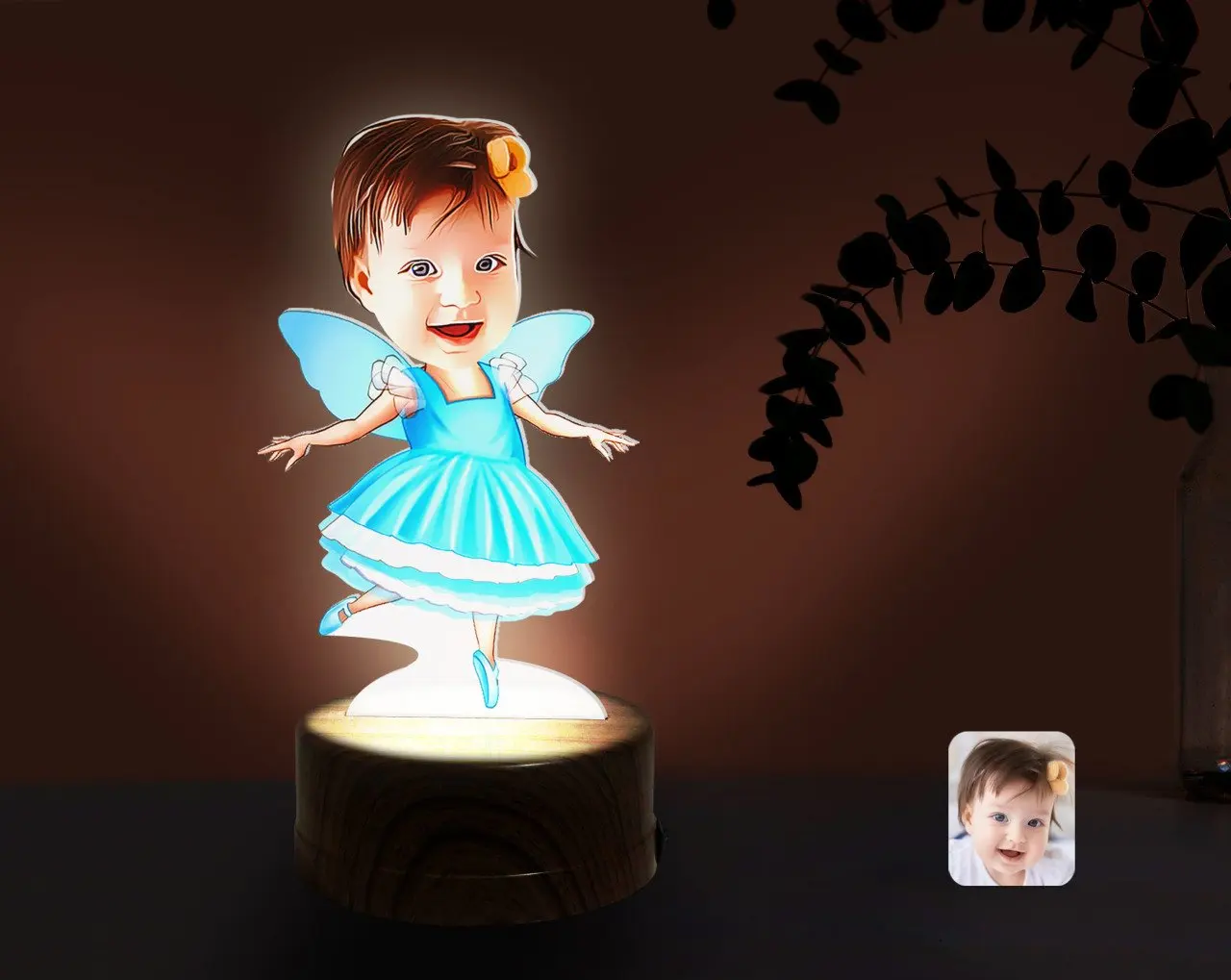 

Персонализированная детская сказочная карикатура для девочек, декоративная 3D безделушка со светодиодный Ной подсветкой, ночная лампа-1, на...