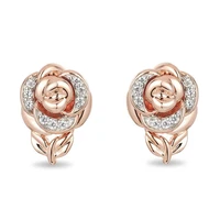 new trend stud earrings elegant exquisite rose flower jewelry womens wedding statement luxury accessories valentines day gift