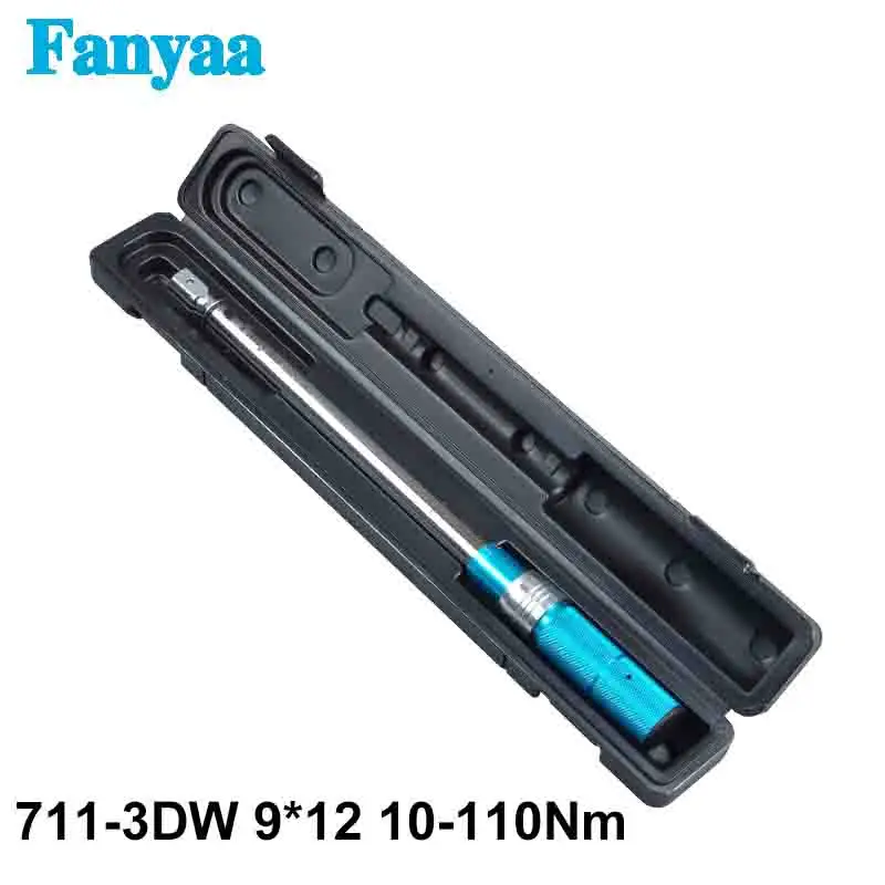 

Fanyaa Сменная головка динамометрический ключ ручка Шкала 5-110 нм Квадратный привод 9*12 мм ремонт автомобиля гаечный ключ стержень
