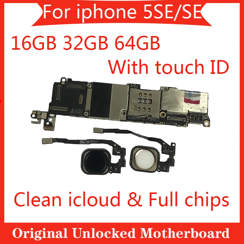 

Хорошо протестированная материнская плата для iphone 5SE SE, 16 ГБ, 32 ГБ, 64 ГБ, системная плата Clean icloud для iphone 5SE SE с/без touch ID, IOS система