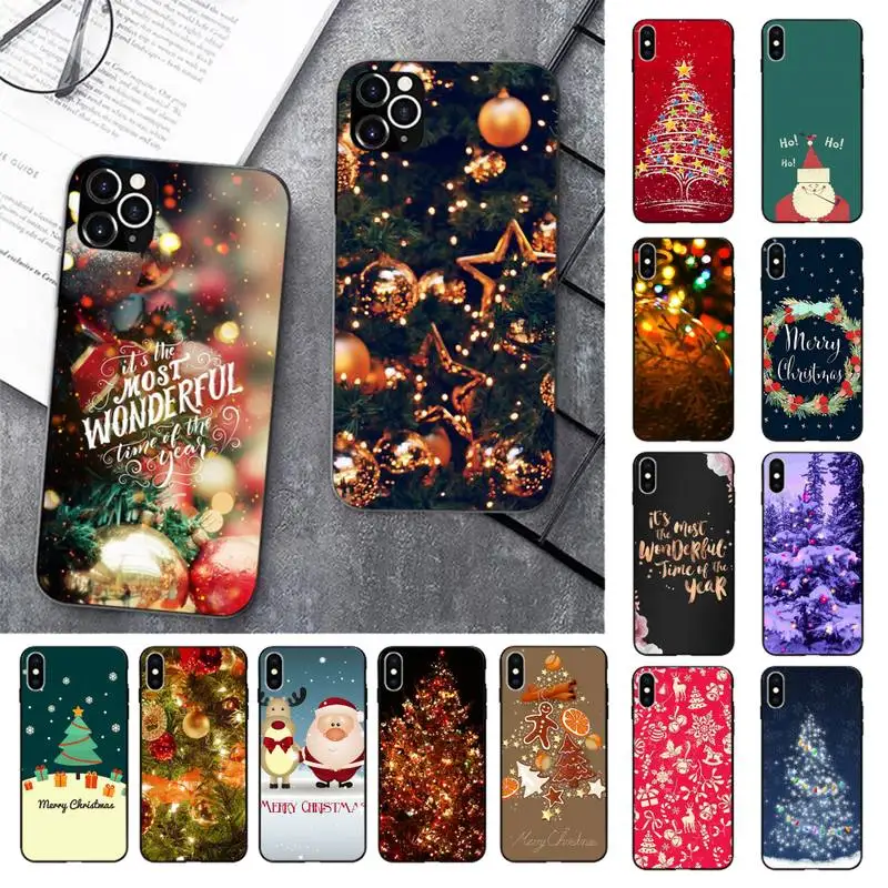 

Santa Claus Elk Merry Christmas Phone Case for iPhone 13 11 12 pro XS MAX 8 7 6 6S Plus X 5S SE 2020 XR cover