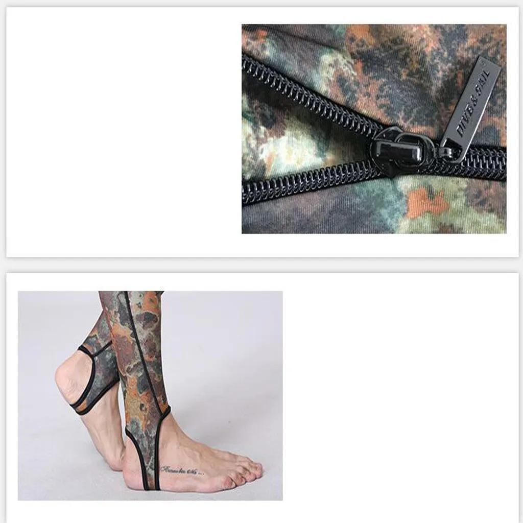 

New Men Camouflage Camo Wetsuit For Scuba Free Diving Spearfishing Swimming One-piece Long Sleeve Jumpsuit Super Stretch Clothes