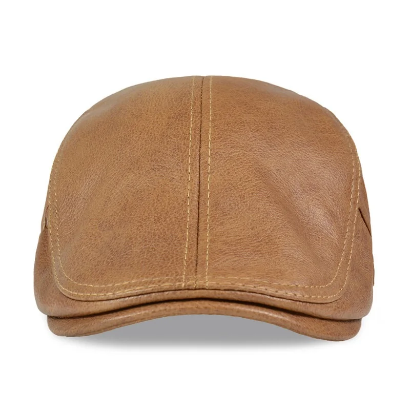 Мужская кепка газетчика из натуральной кожи головной убор женский берет для