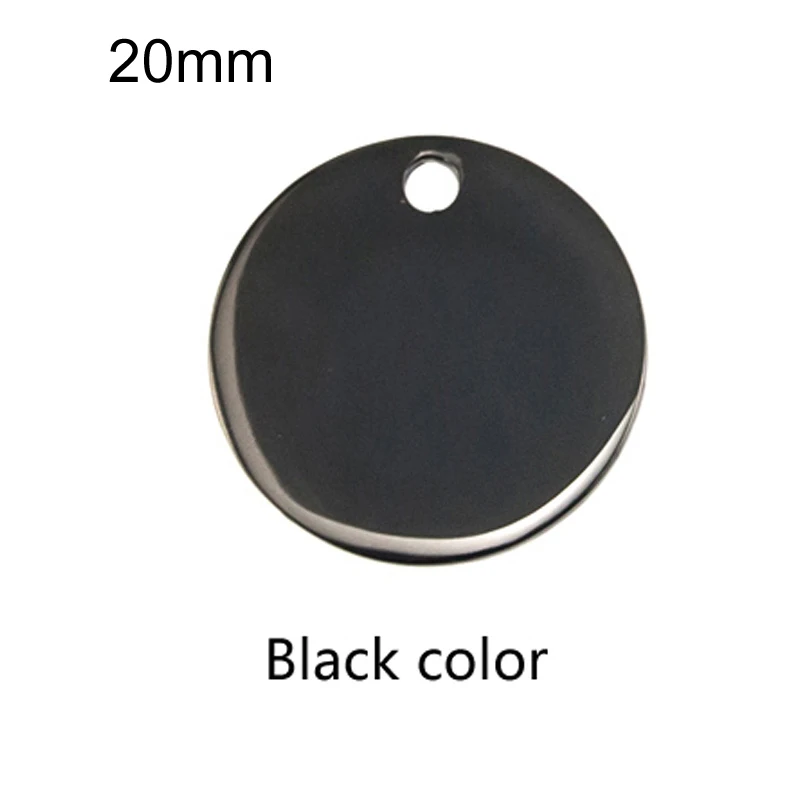Risul 15/20/25/30 мм Круглые Подвески Кулоны из нержавеющей стали круг метки внешний отверстием шармы, 2 стороны зеркальная полировка нержавеющая сталь, 50 шт - Окраска металла: 20mm-black-inloop-